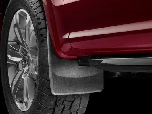 WeatherTech No-Drill MudFlaps, Front, Black, With Flares, Excluding Raptor - 2015-2020 Ford F-150