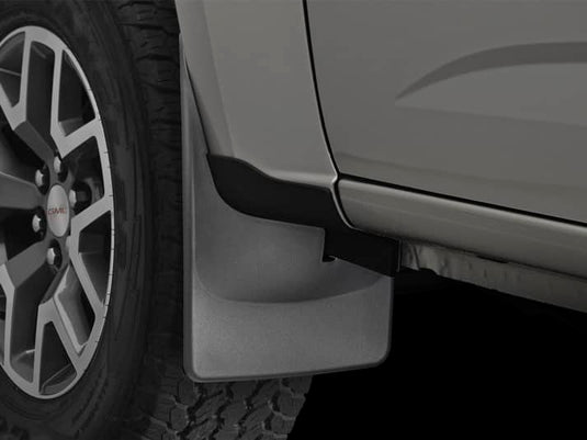 WeatherTech No-Drill MudFlaps, Front, Black, Without Fender Flares/Lip Molding, Excluding ZR2 (Colorado) - 2015-2022 Chevrolet Colorado, GMC Canyon