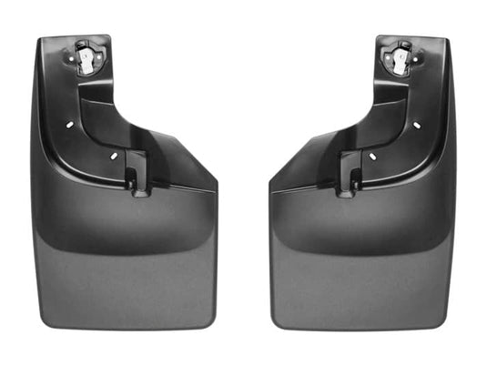 WeatherTech No-Drill MudFlaps, Front, Black, With Fender Flares - 2017-2022 Ford F-250 Super Duty/F-350 Super Duty