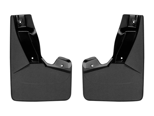 WeatherTech No-Drill MudFlaps, Front, Black, With Power Retractable Assist Steps, Escalade Models without Fender Flares - 2015-2020 Cadillac Escalade & more