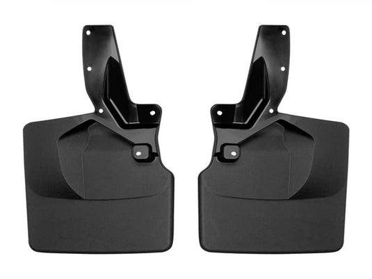 WeatherTech No-Drill MudFlaps, Front, Black, Excluding Raptor, With 315 Tires - 2021-2024 Ford Bronco