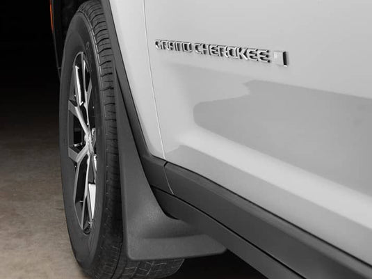 WeatherTech MudFlaps, Front, Black - 2021-2026 Jeep Grand Cherokee/Grand Cherokee 4xe/Grand Cherokee L