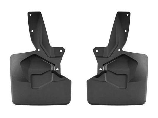 WeatherTech No-Drill MudFlaps, Front, Black, Excluding Raptor, With 225/265/285 Tire Width, Style 1 - 2021-2024 Ford Bronco