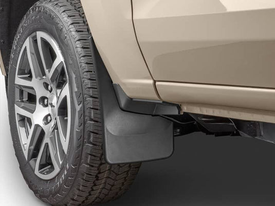WeatherTech No-Drill MudFlaps, Front, Black, Without Flares, Excluding Trail Boss & ZR2 - 2023-2026 Chevrolet Colorado