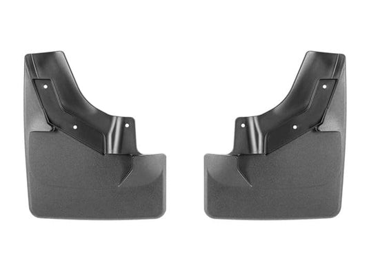 WeatherTech No-Drill MudFlaps, Front, Black, With Power-retractable Steps - 2021-2026 Cadillac Escalade/Escalade ESV/Escalade-V