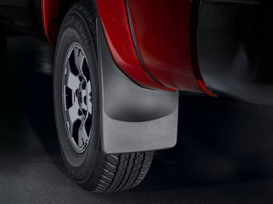 WeatherTech No-Drill MudFlaps, Rear, Black, With Flares - 2005-2015 Toyota Tacoma