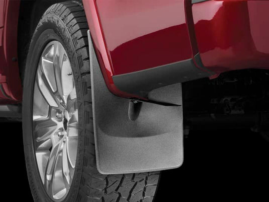 WeatherTech No-Drill MudFlaps, Rear, Black, With Flares, Excluding Raptor - 2015-2020 Ford F-150