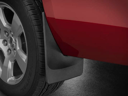 WeatherTech No-Drill MudFlaps, Rear, Black, Without Fender Flares - 2015-2020 Chevrolet Suburban, GMC Yukon/Yukon XL
