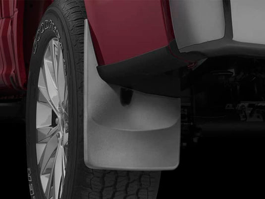 WeatherTech No-Drill MudFlaps, Rear, Black, Without Flares, Excluding Raptor - 2015-2020 Ford F-150