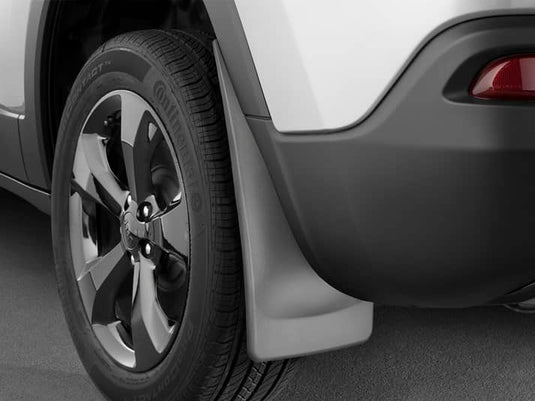 WeatherTech No-Drill MudFlaps, Rear, Black, Excluding Trailhawk/Overland Models - 2014-2018 Jeep Cherokee