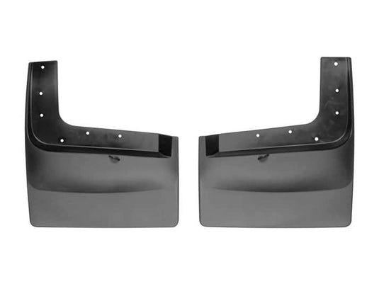 WeatherTech No-Drill MudFlaps, Rear, Black, With Dual Rear Wheels (DRW) without Flares - 2017-2026 Ford F-350 Super Duty