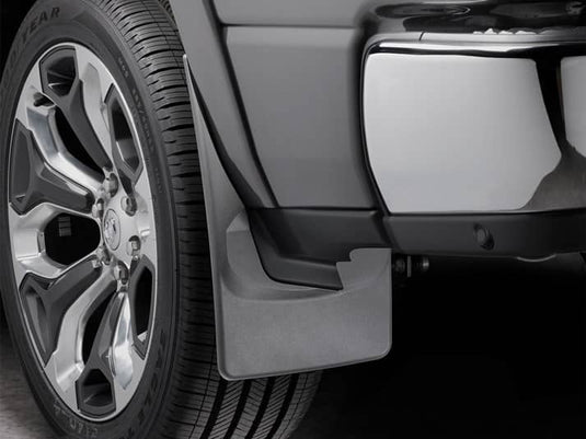 WeatherTech No-Drill MudFlaps, Rear, Black, With Flares, Excluding TRX - 2019-2024 Ram 1500