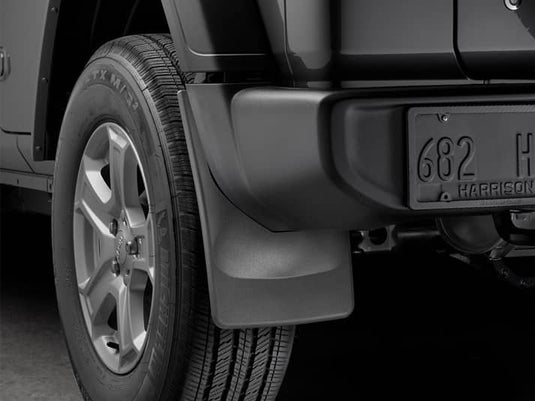WeatherTech No-Drill MudFlaps, Rear, Black, Excluding Rubicon - 2018-2026 Jeep Wrangler