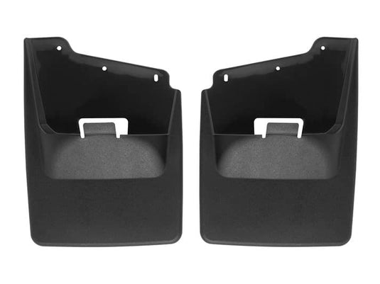 WeatherTech MudFlaps, Rear, Black, With Single Rear Wheels (SRW), Excluding AT4X - 2020-2026 GMC Sierra 2500 HD/Sierra 3500 HD