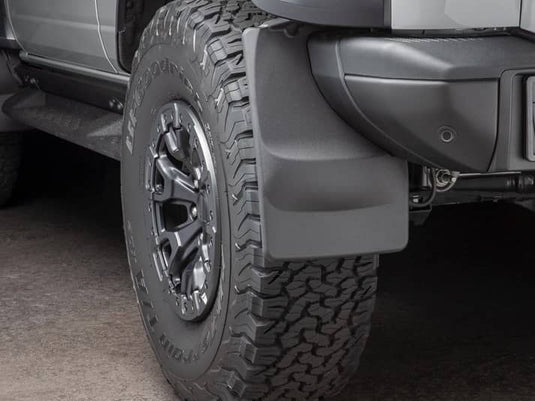 WeatherTech No-Drill MudFlaps, Rear, Black, Raptor - 2022-2026 Ford Bronco