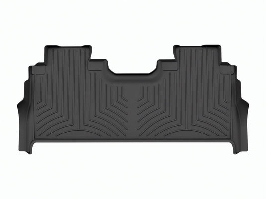 WeatherTech FloorLiner HP, Rear, Black, Crew Cab, With Bucket Seats Carpet Floor and Fold-flat Storage - 2023-2026 Ford F-250 Super Duty/F-350 Super Duty