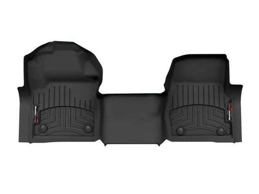 WeatherTech FloorLiner, Front Over-the-Hump, Black, Vinyl Floor, Regular Cab, With Front Bench Seat - 2023-2026 Ford F-250 Super Duty/F-350 Super Duty
