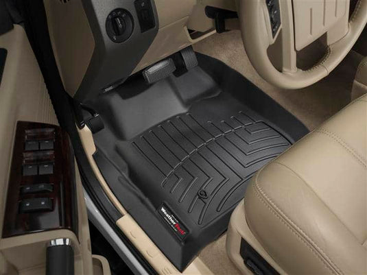 WeatherTech FloorLiner, Front, Black, Regular/Extended/Crew Cab, Without 4x4 Floor Shifter - 2008-2010 Ford F-250 Super Duty/F-350 Super Duty