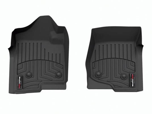 WeatherTech FloorLiner, Front, Black, Vinyl Floor, Extended/Crew Cab, With Floor Shifter - 2008-2014 Chevrolet Silverado 1500/Silverado 2500 HD & more