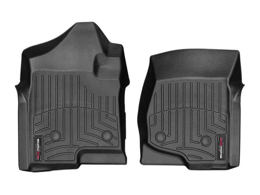WeatherTech FloorLiner, Front, Black, Extended/Crew Cab, With Floor Shifter - 2008-2014 Chevrolet Silverado 1500/Silverado 2500 HD/Silverado 3500 HD & more