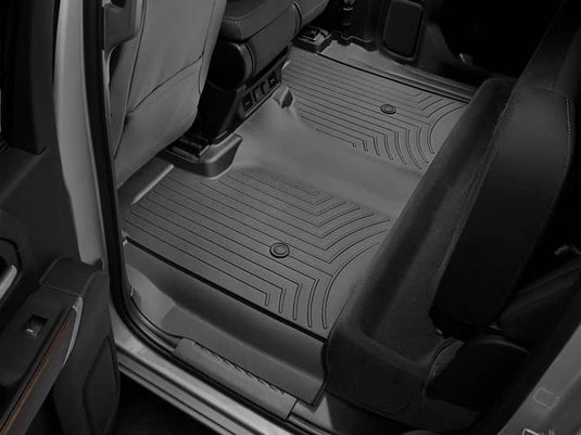 WeatherTech FloorLiner, Rear, Black, Crew Cab, With Front Bench Seat & Underseat Storage Box - 2019-2026 Chevrolet Silverado 1500/Silverado 2500 HD & more