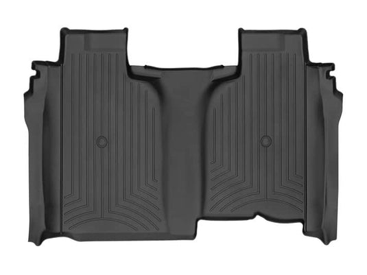 WeatherTech FloorLiner, Rear, Black, Vinyl Floor, Crew Cab, With Front Bench Seat, Without Underseat Storage - 2019-2026 Chevrolet Silverado 1500 & more