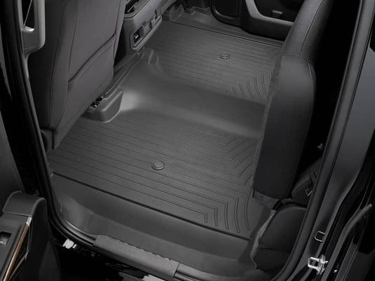 WeatherTech FloorLiner, Rear, Black, Crew Cab, With Front Bench Seat, Without Underseat Storage Box - 2019-2026 Chevrolet Silverado 1500 & more