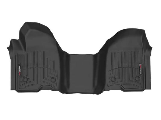 WeatherTech FloorLiner, Front Over-the-Hump, Black, Vinyl Floor, Extended/Crew Cab, With Front Bench Seat - 2019-2026 Chevrolet Silverado 1500 & more