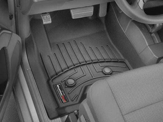 WeatherTech FloorLiner, Front Over-the-Hump, Black, Vinyl Floor, With Large Console - 2020-2022 Ford Transit-150/Transit-250/Transit-350/Transit-350 HD