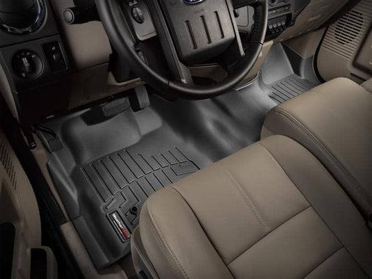 WeatherTech FloorLiner, Front Over-the-Hump, Black, Extended/Crew Cab, Without 4x4 Floor Shifter - 2008-2010 Ford F-250 Super Duty/F-350 Super Duty