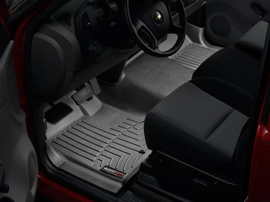 WeatherTech FloorLiner, Front Over-the-Hump, Black, Regular Cab, Without Floor Shifter - 2007-2014 Chevrolet Silverado 1500/Silverado 2500 HD & more