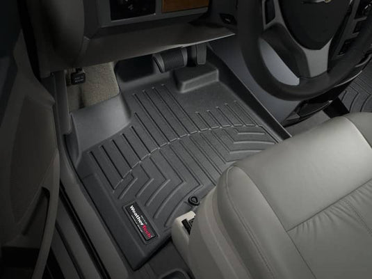 WeatherTech FloorLiner, Front, Black, With Passenger Floor Retention Hooks - 2011-2020 Chrysler Town & Country, Dodge Grand Caravan, Volkswagen Routan