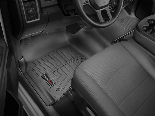 WeatherTech FloorLiner, Front Over-the-Hump, Black, Crew/Mega Cab, With Hooks on Driver and Passenger Side Floor - 2012-2024 Ram 1500/1500 Classic/2500/3500