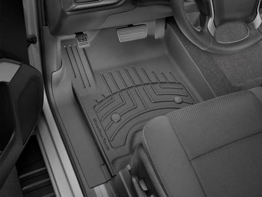 WeatherTech FloorLiner HP, Front, Black, Crew/Mega Cab, With Driver & Passenger Floor Hooks - 2012-2024 Ram 1500/1500 Classic/2500/3500