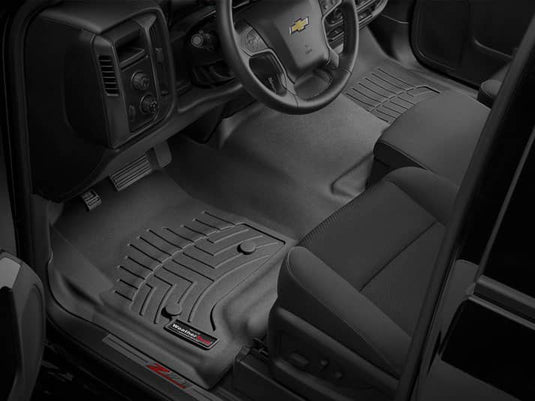 WeatherTech FloorLiner, Front Over-the-Hump, Black - 2014-2020 Chevrolet Silverado 1500/Silverado 1500 LD/Silverado 2500 HD/Silverado 3500 HD & more