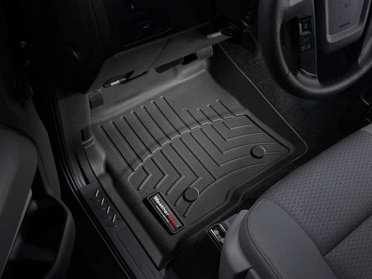 WeatherTech FloorLiner, Front, Black, Regular/Extended/Crew Cab, With Dual Floor Posts, Without Floor Mounted 4x4 Shifter - 2009-2014 Ford F-150