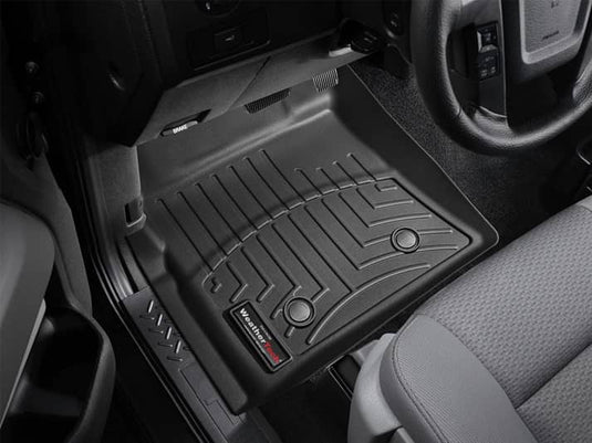 WeatherTech FloorLiner, Front, Black, Regular/Extended/Crew Cab, With Dual Floor Posts, Without Under Seat Heating Vents, Without Floor Mounted 4x4 Shifter - 2009-2014 Ford F-150