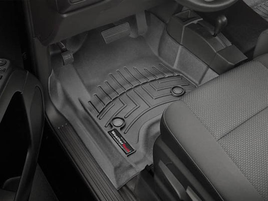WeatherTech FloorLiner, Front, Black, Extended/Crew Cab, With Floor Mounted 4x4 Shifter - 2014-2019 Chevrolet Silverado 1500/Silverado 1500 LD & more