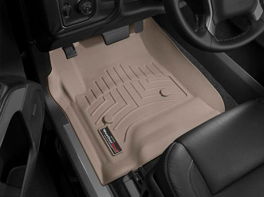 WeatherTech FloorLiner, Front, Tan, Without Floor Mounted 4x4 Shifter - 2014-2020 Cadillac Escalade/Escalade ESV & more