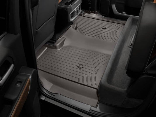 WeatherTech FloorLiner, Rear, Cocoa, Crew Cab, With Bucket Seats and Underseat Storage - 2019-2026 Chevrolet Silverado 1500/Silverado 2500 HD & more
