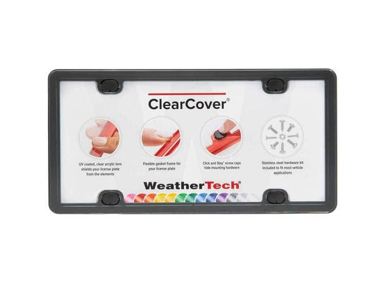 WeatherTech ClearCover License Plate Frame Kit, Black