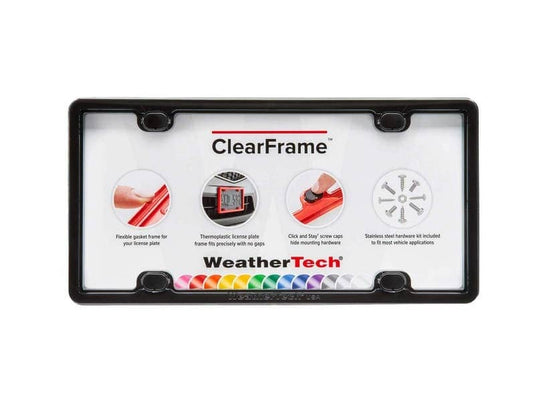 WeatherTech ClearFrame License Plate Frame, Black