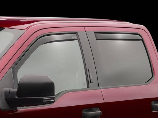 WeatherTech Side Window Deflectors, Front & Rear, Dark Tint, Crew Cab - 2023-2026 Ford F-250 Super Duty/F-350 Super Duty