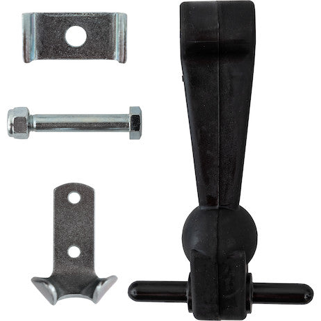 6 Inch Heavy-Duty Rubber Hood Catch - Includes Brackets and Pin-With Bumper
