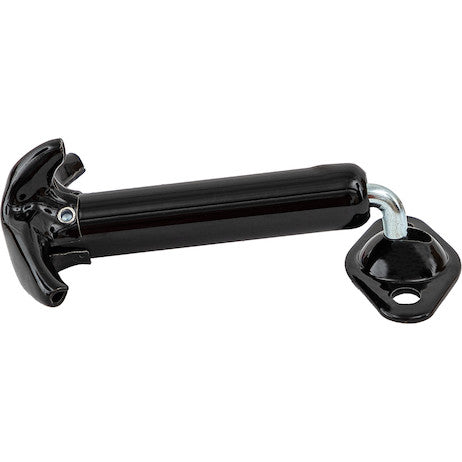 Spring-Loaded 90 Hood Catch with Keeper and Hardware - Black Enamel Finish