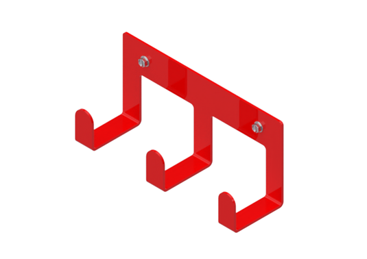 3-Hook Hanger, Red, 4" Opening
