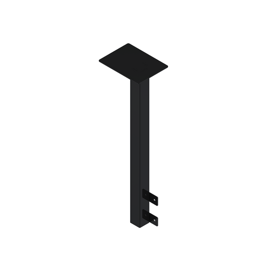 Steel Beacon Mount Post, Black, 8"L x 6"D x 29"H