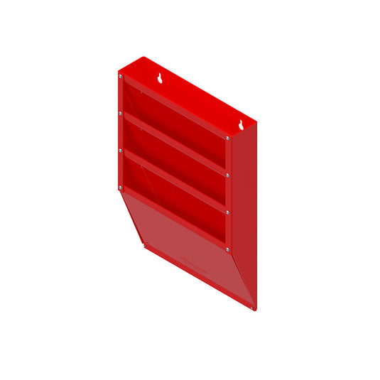 4-Place Literature Storage Kit, Red, 13-3/4"L x 3-1/4"D x 20"H