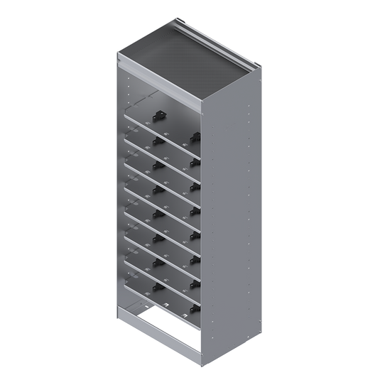 8-Place Cleat Lock Tool Box Holder, 22-1/2"L x 16-1/2"D x 62"H