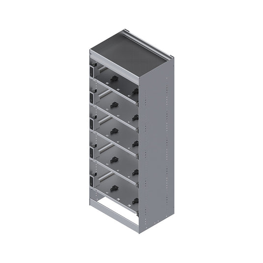 5-Place Cleat Lock Pro Cabinet With Trays, 62"x16-1/2"x22-3/4"